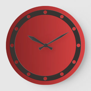 ONLY COLOR gradients fire red - ring & dots black Große Wanduhr