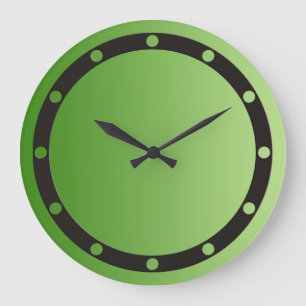 ONLY COLOR gradients green - ring & dots black Große Wanduhr