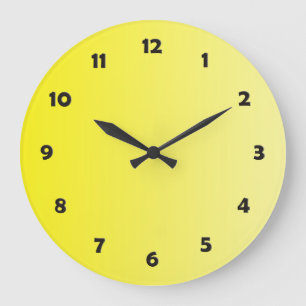 ONLY COLOR gradients - lemon + clock face Große Wanduhr