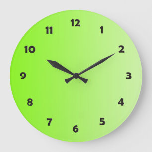 ONLY COLOR gradients - neon green + clock face Große Wanduhr