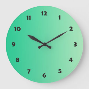 ONLY COLOR gradients - ocean green + clock face Große Wanduhr
