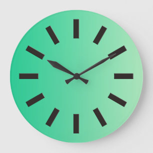 ONLY COLOR gradients - ocean green + clock face I Große Wanduhr
