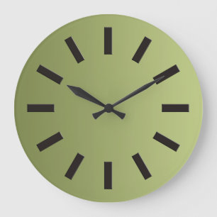 ONLY COLOR gradients - olive green + clock face I Große Wanduhr