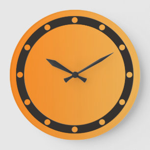 ONLY COLOR gradients orange - ring & dots black Große Wanduhr