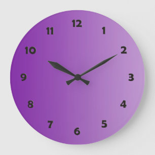 ONLY COLOR gradients - purple + clock face Große Wanduhr