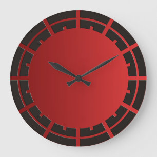 ONLY COLOR gradients red - ring clock face black Große Wanduhr
