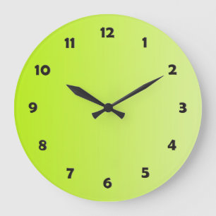 ONLY COLOR gradients - spring green + clock face Große Wanduhr