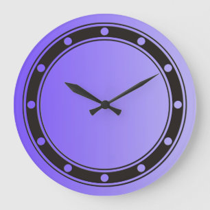 ONLY COLOR gradients violet - rings & dots black Große Wanduhr