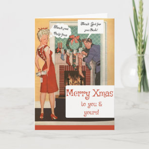 Only fans rettet Xmas, vintage lustig Karte