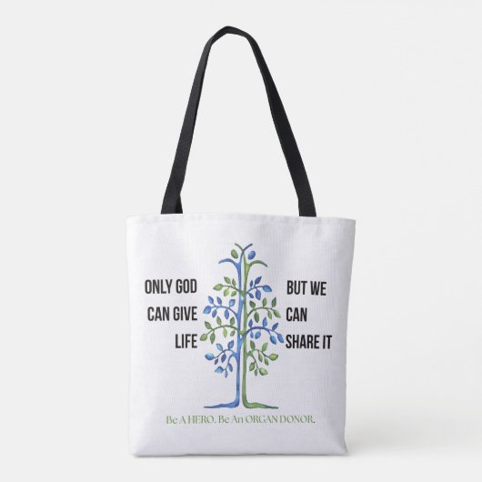 Only God Can Give Life Tree Awareness Tasche (Rückseite)