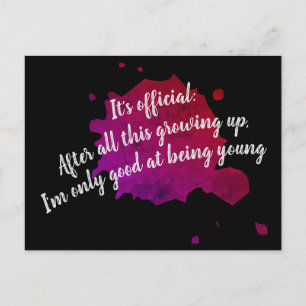 Only good at being young postkarte