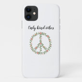 "Only Kind Vibes" Floral Peace Sign iPhone Case (Rückseite)