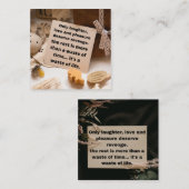 Only laughter, love and pleasure deserve revenge.  treuekarte (Vorne/Hinten)