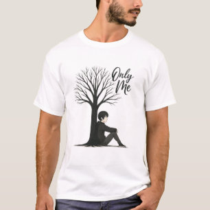 Only Me Ästhetik Anime Trauriger Junge Unter Baum T-Shirt