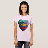 Only One Love – Reggae-Inspired Heart Art T-Shirt (Vorne ganz)