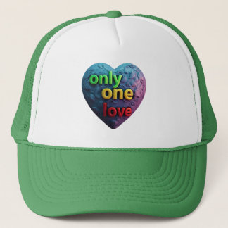 Only One Love – Reggae-inspirierte Herz-Kunst  Truckerkappe