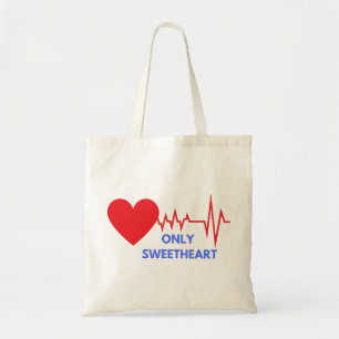 Only Sweetheart Heartbeat Red Heart Tragetasche