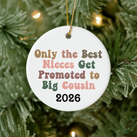 Only The Best Nieces Get Promoted To Big Cousin Keramik Ornament (Baum)