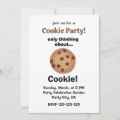 Only Thinking About Cookie Funny Food Party Einladung (Vorderseite)