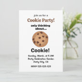 Only Thinking About Cookie Funny Food Party Einladung (Stehend Vorderseite)