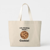 Only Thinking About Cookie Funny Food Quote Jumbo Stoffbeutel (Rückseite)