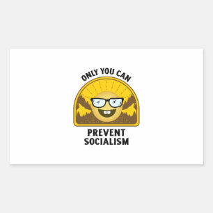 Only you can prevent socialism Retro vintage sunse Rechteckiger Aufkleber