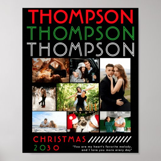 Only You Photo Collage Couples Christmas Cture Poster (Vorne)