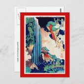 Ono Falls Hokusai Japanisch Fine Art Art Postkarte (Vorne/Hinten)