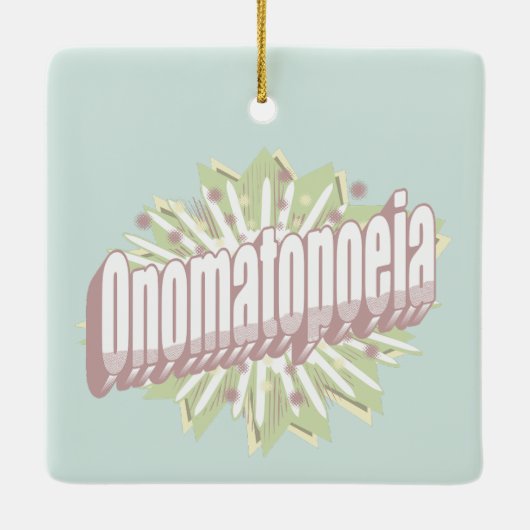 Onomatopoeia Explosion English Language Keramikornament (Rückseite)