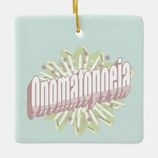 Onomatopoeia Explosion English Language Keramikornament (Vorderseite)