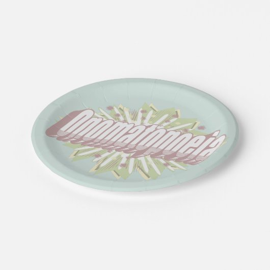 Onomatopoeia Explosion English Language Pappteller (Schrägansicht)