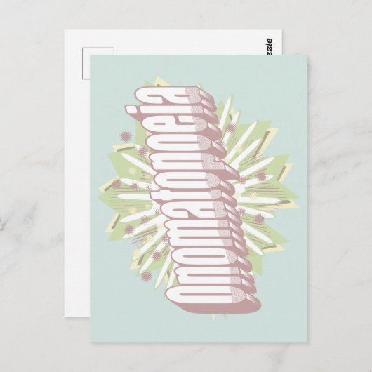 Onomatopoeia Explosion English Language Postkarte (Vorne/Hinten)