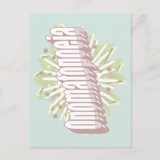 Onomatopoeia Explosion English Language Postkarte (Vorderseite)