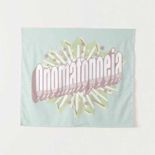 Onomatopoeia Explosion English Language Wandteppich (Vorderseite (Horizontal))