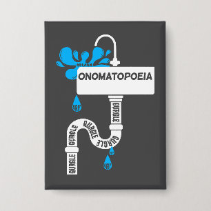 Onomatopoeia kreative Schrift oder Poesie Button