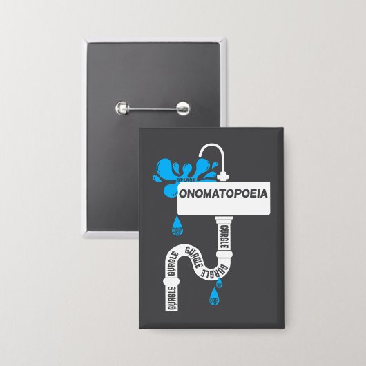 Onomatopoeia kreative Schrift oder Poesie Button (Vorderseite/Rückseite)