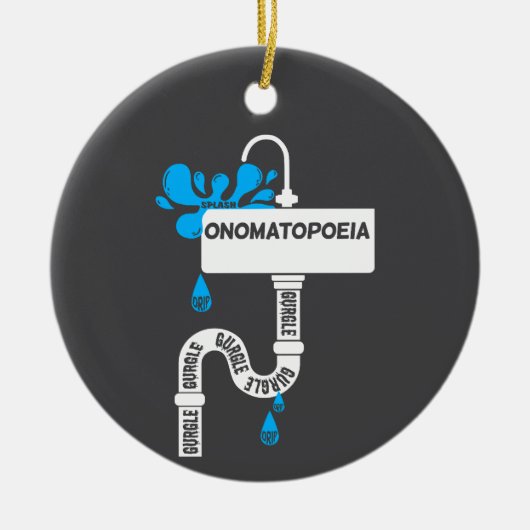 Onomatopoeia kreative Schrift oder Poesie Keramik Ornament (Vorne)