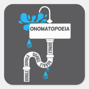 Onomatopoeia kreative Schrift oder Poesie Quadratischer Aufkleber