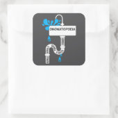 Onomatopoeia kreative Schrift oder Poesie Quadratischer Aufkleber (Tasche)