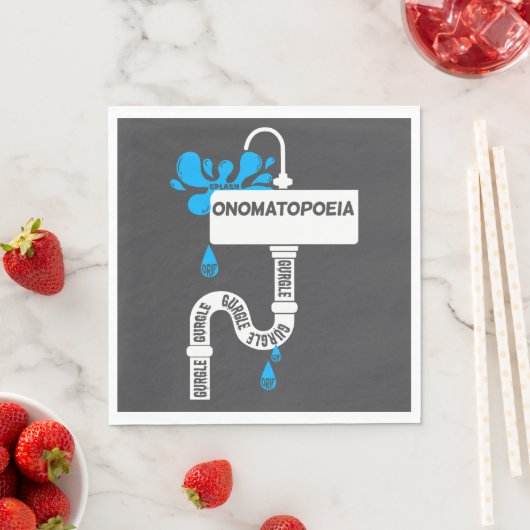 Onomatopoeia kreative Schrift oder Poesie Serviette (Beispiel)