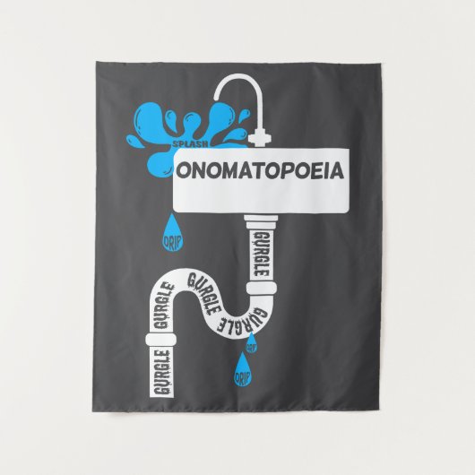 Onomatopoeia kreative Schrift oder Poesie Wandteppich (Vorderseite)