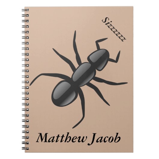 Onomatopoeiawort sizzzzzz denkende Ameisentöne Notizblock (Vorderseite)