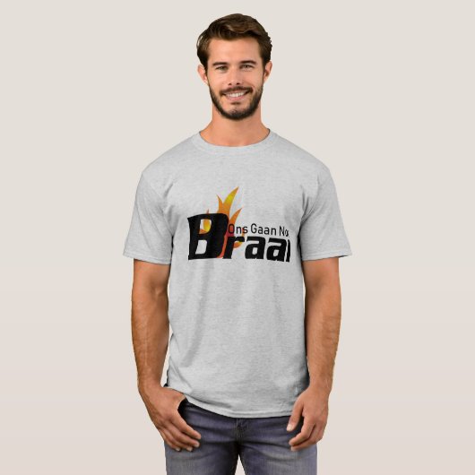Ons Gaan Nou Braai T - Shirt für Männer im Grau (Vorne ganz)