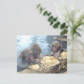 Onsen Affen Postkarte (Stehend Vorderseite)