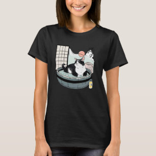 Onsen-Bad-Kätzchen Haustierliebhaber japanische Ku T-Shirt