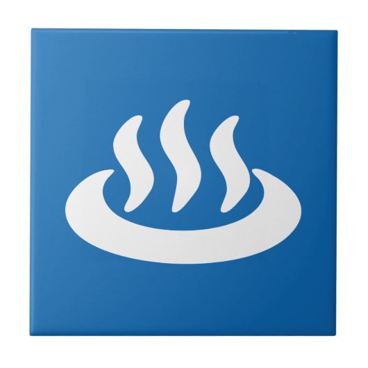 Onsen ♨ heiße Quelle 温泉 Japaner-Zeichen Fliese (Vorderseite)