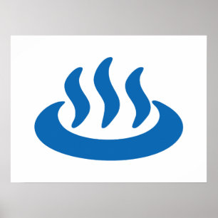 Onsen ♨ heiße Quelle 温泉 Japaner-Zeichen Poster