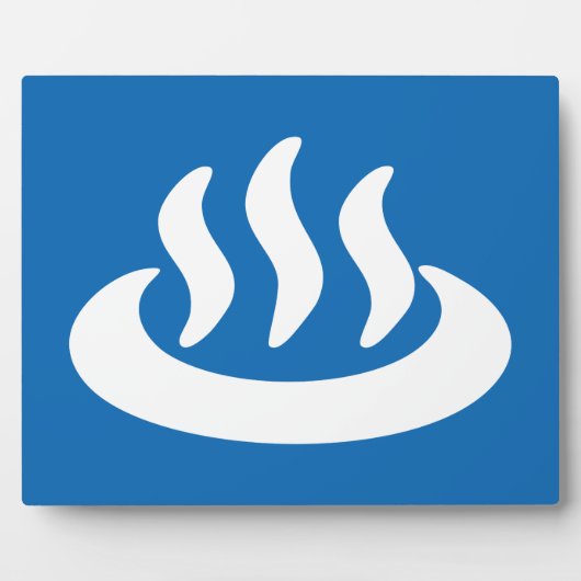 Onsen ♨ Hot Spring 温 japanisches Zeichen Fotoplatte (Vorderseite)