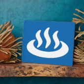 Onsen ♨ Hot Spring 温 japanisches Zeichen Fotoplatte (Seite)