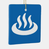 Onsen ♨ Hot Spring 温 japanisches Zeichen Keramikornament (Rechts)